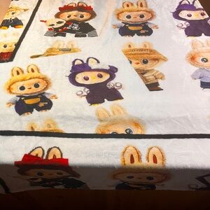 Labubu Fleece Blanket The Minsters Character Blanket Childrens Throw Blankets
